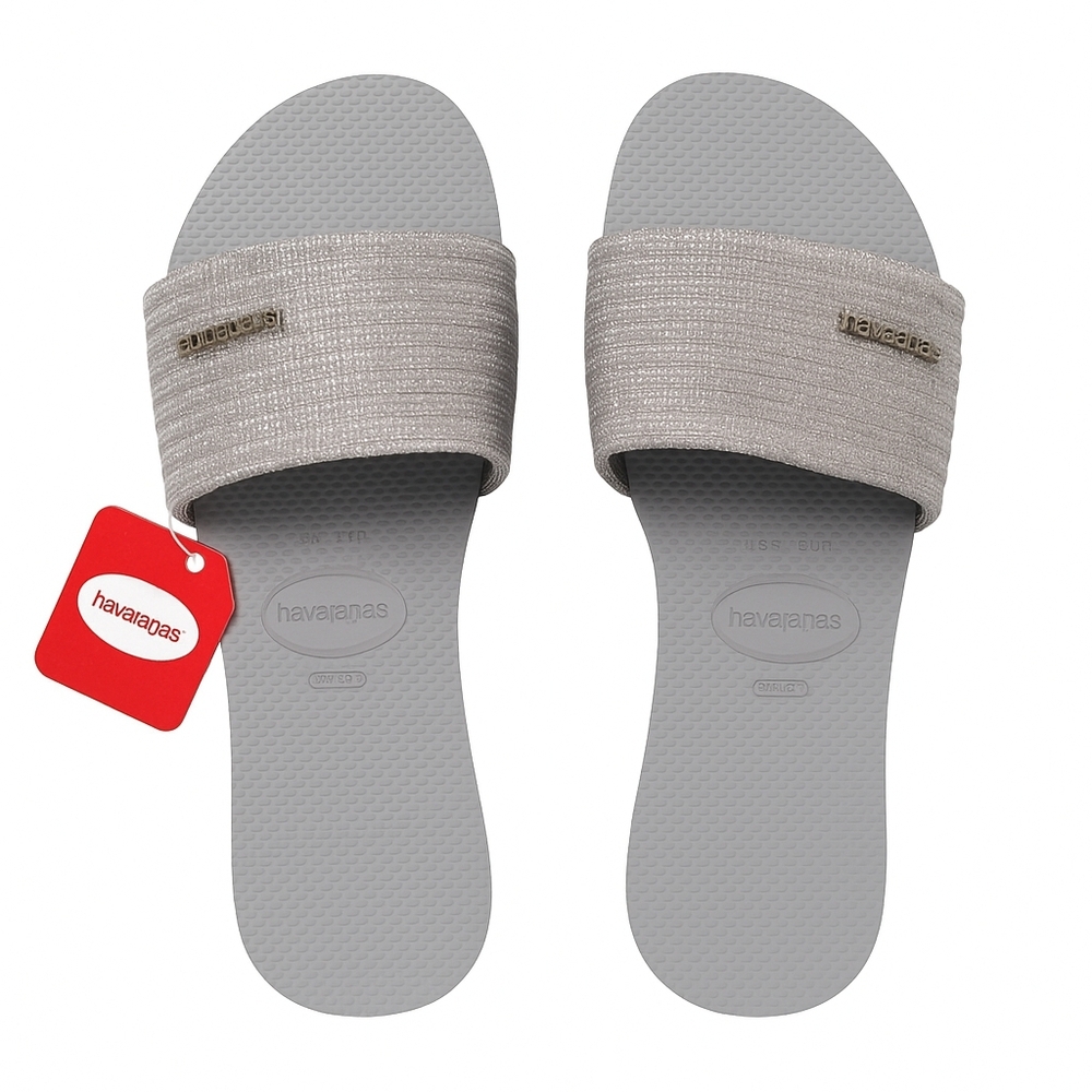 NEW Havaianas You Malta Metallic Slide WIDE Sandals